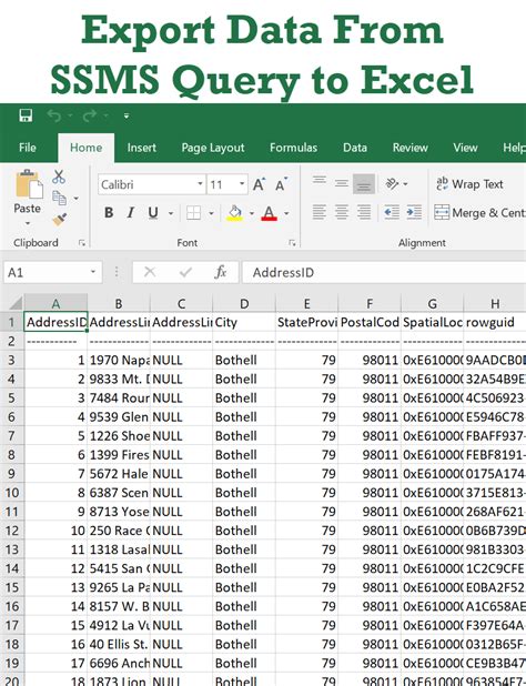 ssms export to excel|export sql table to excel.